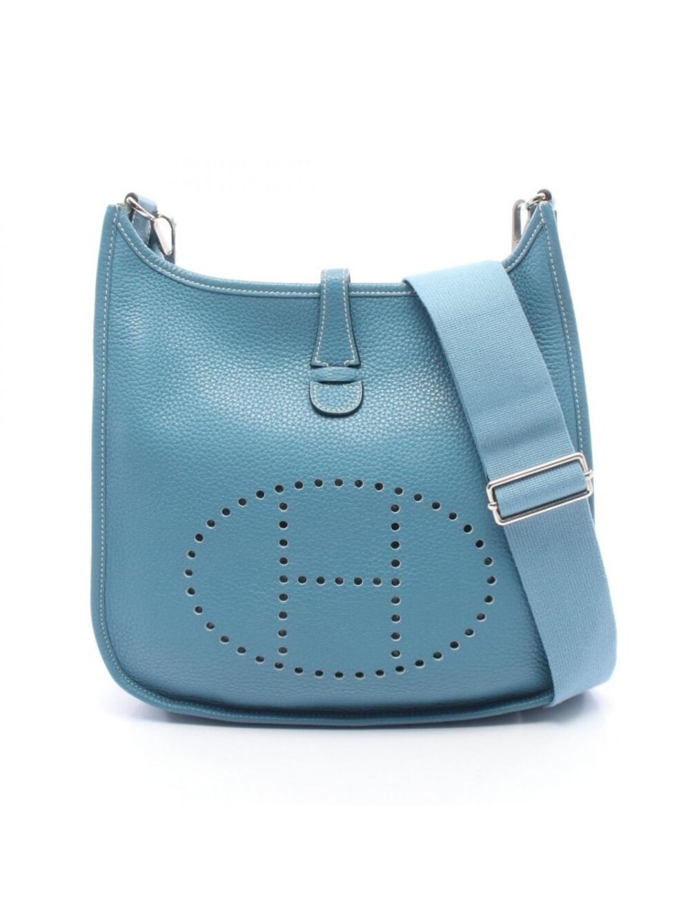 Hermes Shoulder Bag Evelyne 3 Trois PM Blue Jean Leather